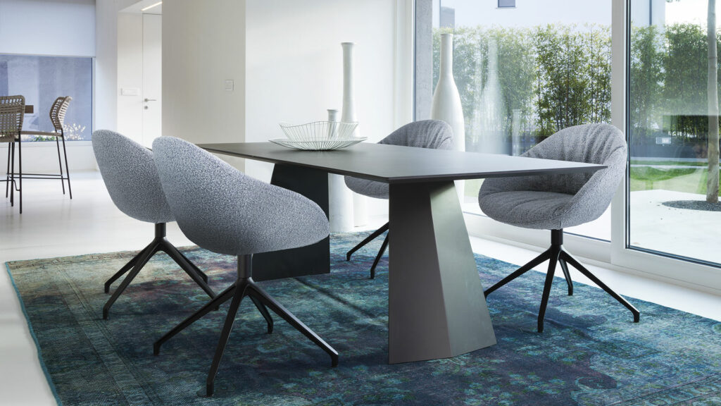 Full Moon Soft Upholstered and Steel Table