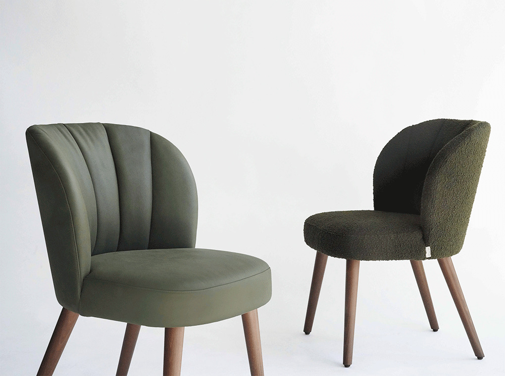 mellow chair upholstered in leather